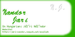 nandor jari business card